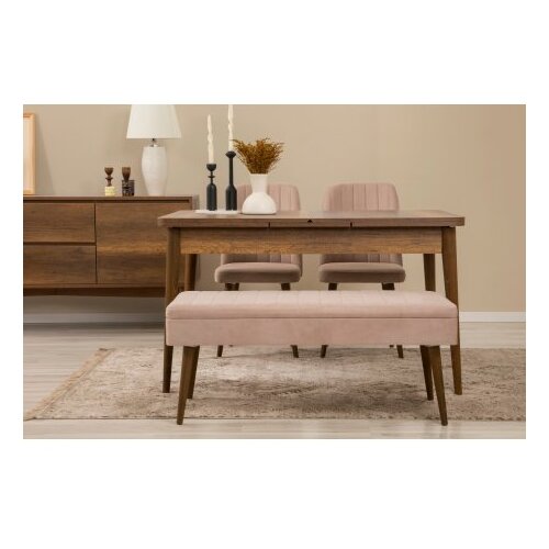 Hanah home vina 02 0900 walnut stone (produživi trpezarijski sto, stolice i konzola (5 komada)) Cene