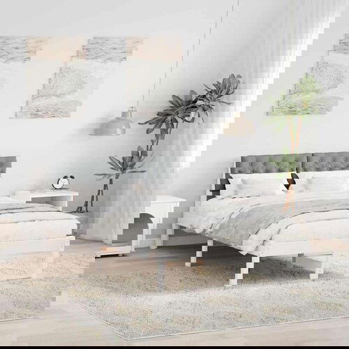 VidaXL Okvir kreveta s uzglavljem Bijela i svijetlosiva 120 x 200 cm Slike