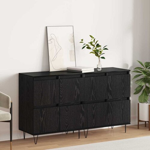 vidaXL Komode 2 pcs Crni hrast 120 x 35 x 70 cm Konstruirano drvo Cijene