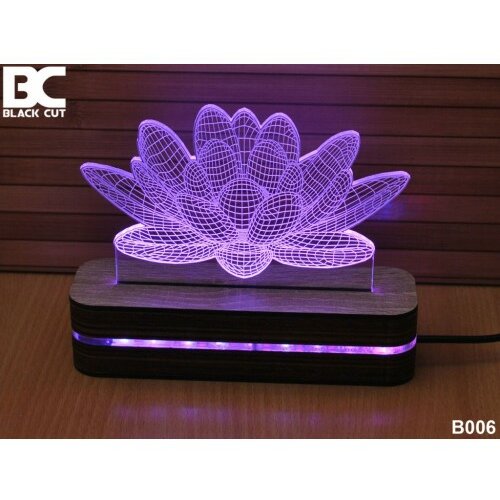 Black Cut 3D lampa lotus ljubičasti Slike