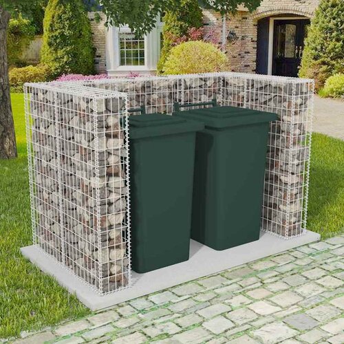  Gabionska ograda za dvije kante za otpad čelična 180x100x120 cm Cijene