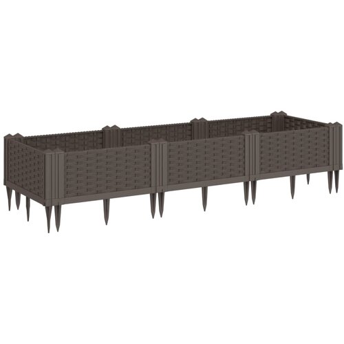 Maison Chic Cvetlično korito - Cvetlični Lonec z zatiči rjavo 125x40x28,5 cm PP, (21790404) Cene