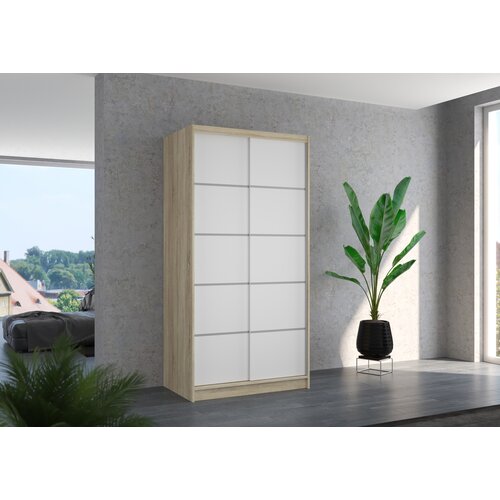  GARDEROBNA OMARA RIVA 100 CM (VE BARV)-Sonoma hrast/bela Slike