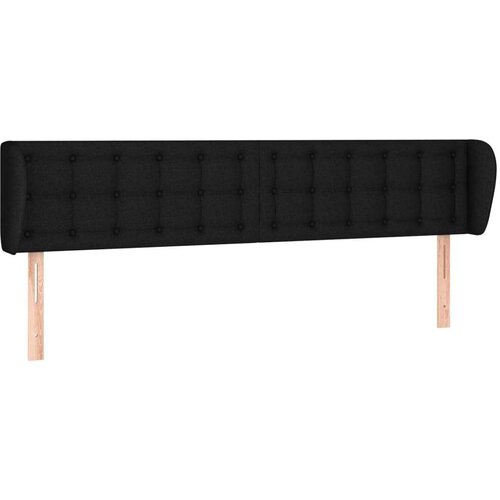  Uzglavlje s u&amp;scaron;ima crno 163x23x78/88 cm od tkanine Slike