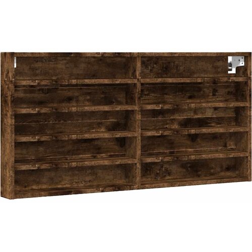  Vitrina boja dimljenog hrasta 100x8,5x50 cm drvena Slike
