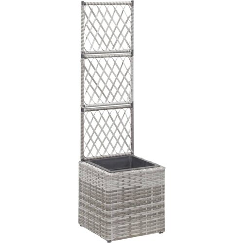 Furnova Visoka greda z oporno mrežo in 1 loncem 30x30x107 cm siva, (21919930) Slike