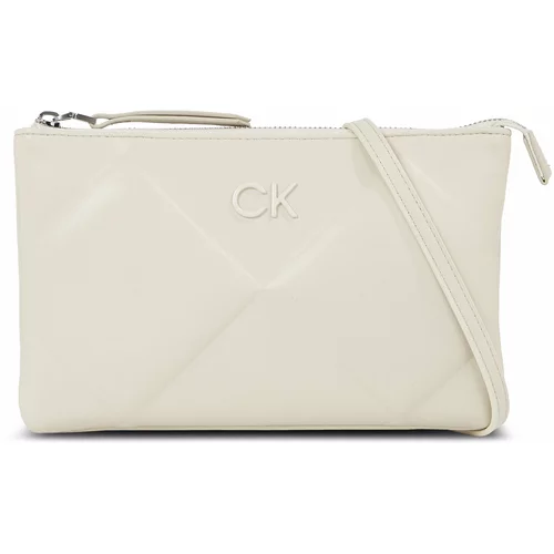 Calvin Klein Ročna torba Re-Lock Quilt Crossbody K60K611042 Dk Ecru PC4