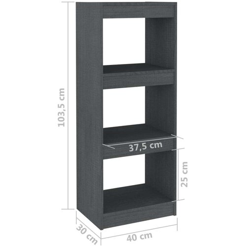 VidaXL knjižna omara za razdelitev prostora siva 40x30x103,5 cm Slike