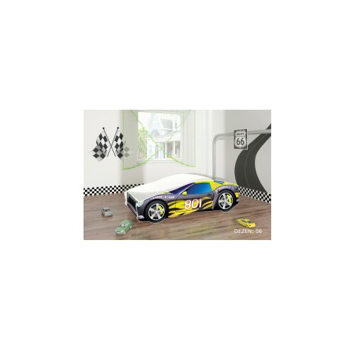 ACMA car v deciji krevet 180×80 + gratis dusek (crno-žuti) dezen 06 Cene