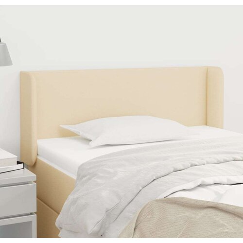  Vzglavje z u&amp;scaron;esi krem 83x16x78/88 cm blago, (20794172) Slike