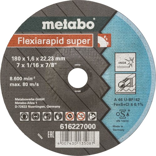 Metabo Flexiarapid super 180x1,6 x22,23 Inox Slike
