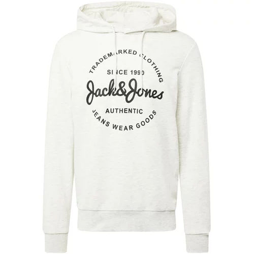 Jack & Jones Sweater majica 'FOREST' crna / bijela