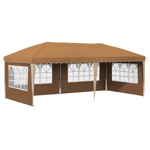 vidaXL Rastezljivi &scaron;ator za svadbe - &scaron;ator za zabave 575 x 289 x 245 cm Bež - Bež s 4 bočna zida Cijene