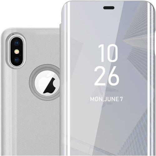 Cadorabo Ohišje, združljiv z Apple v Agate Silver - Clear View Zrcalo Zaščitni pokrov s funkcijo stojala 360 stopinj zaščita, (20568084) Cene
