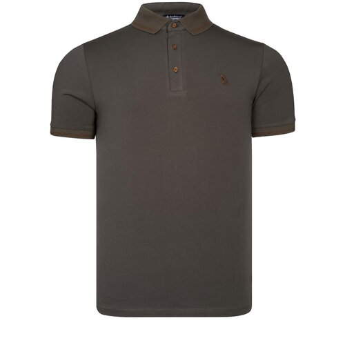 Dewberry T8586 MENS POLO COLLAR T-SHIRT-PLAIN KHAKI Slike