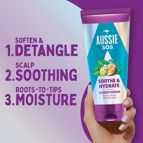 Aussie SOS Sooth Hydrate vlažilni balzam za lase 200 ml Slike