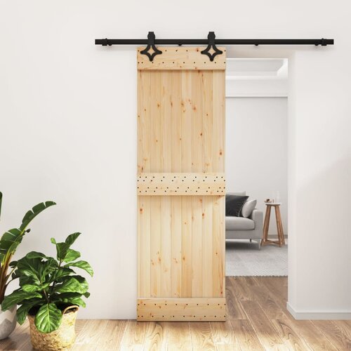 Furnova Drsna vrata s kompletom vodil 70x210 cm trdna borovina, (21945129) Cene