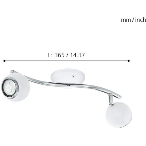 Eglo Bimeda spot/2, led, gu10, 2x3w, 2x240lm, bela/hrom (31002E) Slike