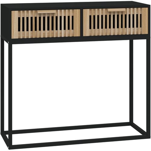 Maison Chic konzolna miza - miza ob steni črna 80x30x75 cm inženirski les in železo, (21786617) Cene