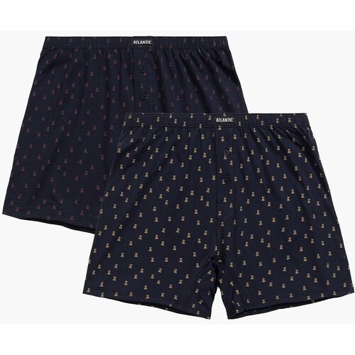 Atlantic Men&amp;#039;s loose boxers 2Pack - dark blue with pattern Slike