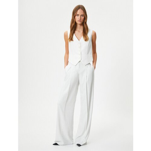 Koton Palazzo Trousers High Waist Wide Leg Pocket Pleat Detailed Slike