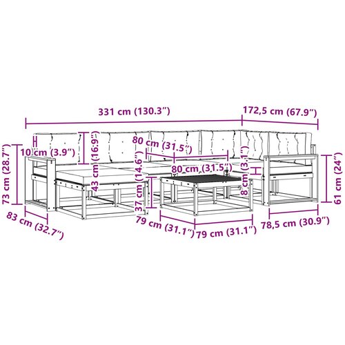  Set vanjskih sofa 7 kom. Bijela i antracit Slike
