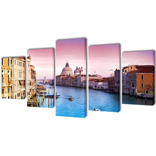 Zidne Slike na Platnu Set s Printom Venecija 200 x 100 cm Cijene