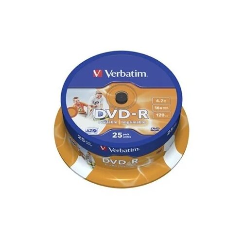  DVD-R VERBATIM 4.7GB 16X SPINDLE 25 KOM PRINTABLE Cijene