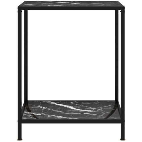 Maison Chic konzolna miza - miza ob steni črna 60x35x75 cm kaljeno steklo, (21786378) Cene