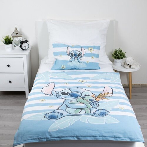 Jerry Fabrics Svetlo modra bombažna otro&amp;scaron;ka posteljnina za otro&amp;scaron;ko posteljico 100x135 cm Lilo &amp;amp; Stitch &amp;quot;Tropical Hugs&amp;quot; &amp;ndash; Slike