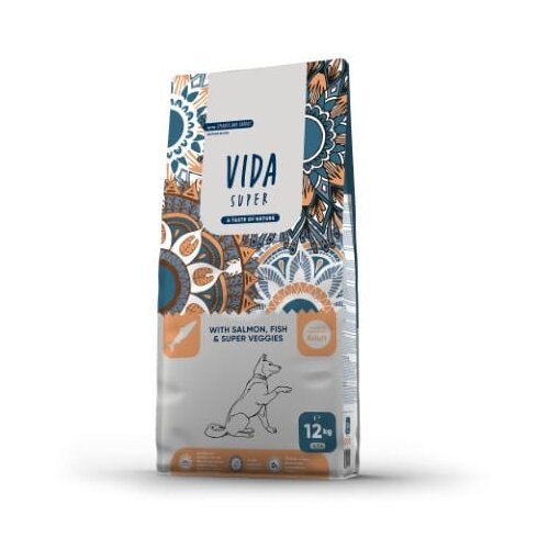 Craftia vida super with salmon, fish &amp;amp; super veggies adult dog medium &amp;amp; large breed - 12 kg Slike