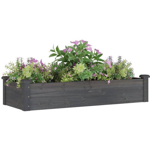  Povi&amp;scaron;ena vrtna gredica s oblogom siva 120x45x25 cm od jelovine Slike