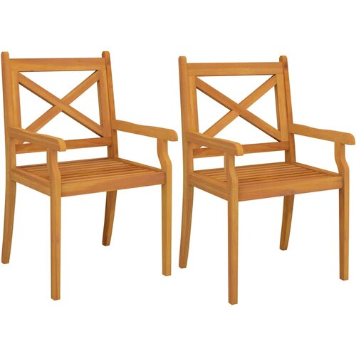  3-dijelni vrtni blagovaonski set od masivnog bagremovog drva Smeđa Dužina stola 85 cm Slike