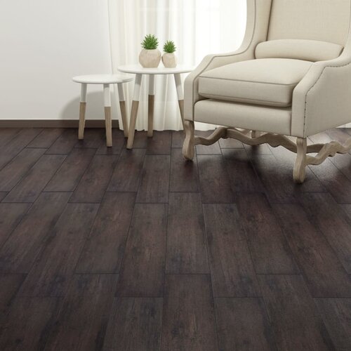 vidaXL Samolepilne PVC talne plošče 5,21 m² 2 mm temno rjave barve Cene