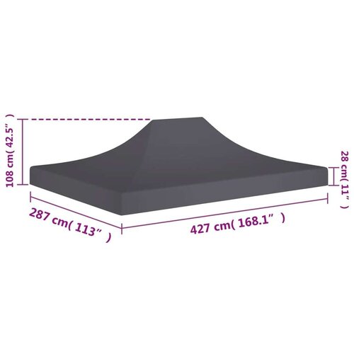 VidaXL krov za &amp;scaron;ator za zabave 4,5 x 3 m antracit 270 g/m&amp;sup2; Slike