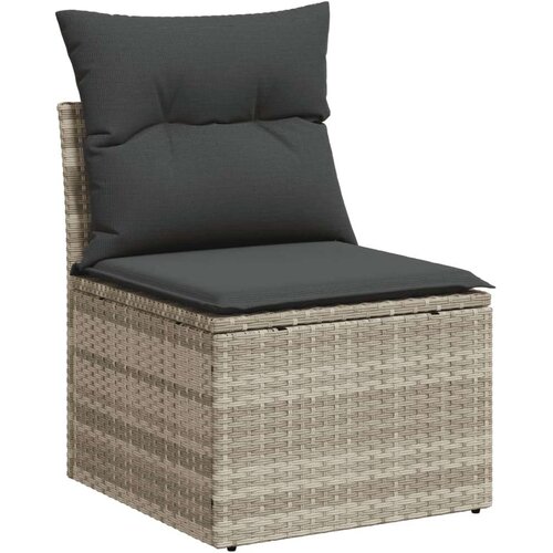 VidaXL 6-dijelni set vrtnih sofa od poliratana s jastucima svjetlosivi Slike