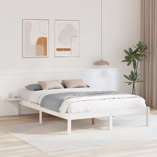 vidaXL Posteljni okvir z nočnimi omaricami Bela 140 x 200 cm Bela Cene