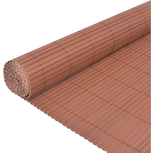 vidaXL Dvostranska vrtna ograja PVC 90x500 cm rjava Cene
