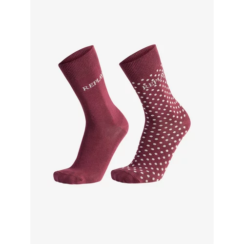 Replay Set of two pairs of socks in burgundy - Men
