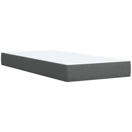  Krevet s oprugama i madracem tamnosivi 100 x 200 cm od tkanine Slike