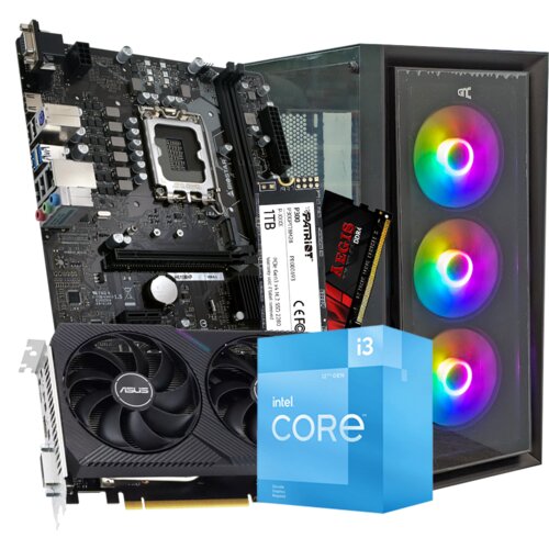 GNC GAMER HUNTER i3-12100F, H610, 16 GB DDR4, 1TB NVMe, RTX 3050 8GB, PSU 550W, gaming kućište Cijene