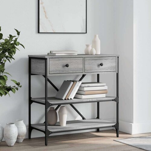  Konzolni stol siva boja hrasta 75x34 5x75 cm konstruirano drvo Cijene