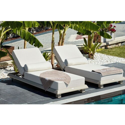 Hanah home pera beige garden sunlounger Slike