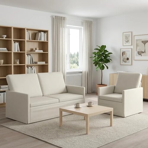  Set sofe 2 pcs Krem Baršun - Krem Jednostruka + Dvostruka (140 cm) Cene