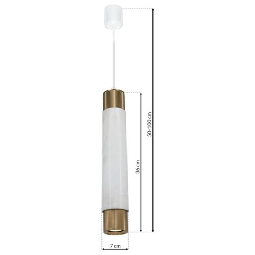  Luster na sajli Marble bela/mesing 1xGU10/8W/230V Slike