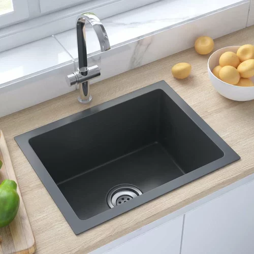  Ručno rađeni kuhinjski sudoper crni od nehrđajućeg čelika