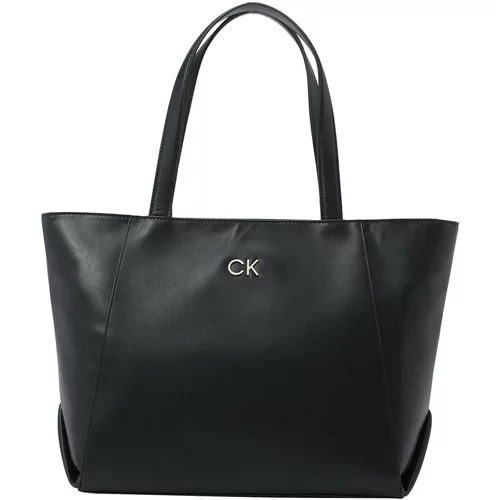 Calvin Klein Nakupovalna torba črna / srebrna
