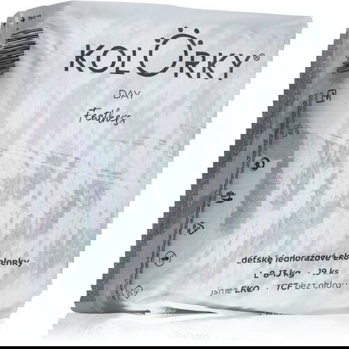 Kolorky Day Feathers ekološke plenice za enkratno uporabo velikost L 8-13 Kg 19 kos Cene