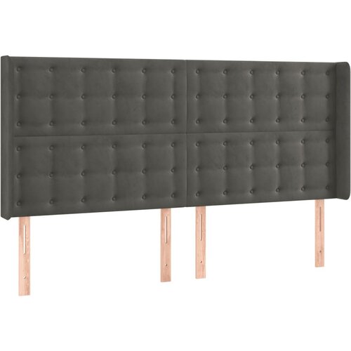 Maison Chic vzglavna omarica - nočna omarica - posteljna omarica z u&amp;scaron;esi temno sivo 183x16x118/128 cm žamet, (21708300) Slike