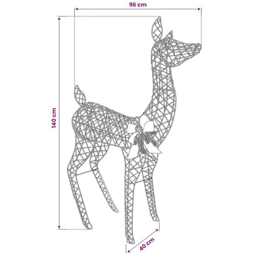  3D Božićni irvas LOVIISA 200 LED lampica Topla bijela - Zlatni PET 96 x 40 x 140 cm Slike
